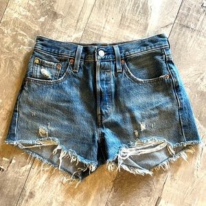 Levi’s 501 Denim Shorts Size 25- only worn once! Perfect condition!
